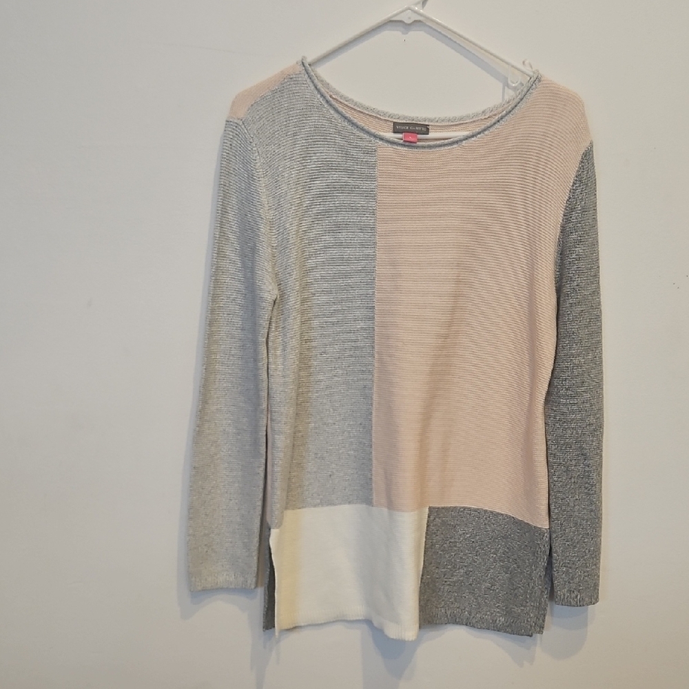 Vince Camuto Colorblock Sweatshirt - Gray, Pink, Cream